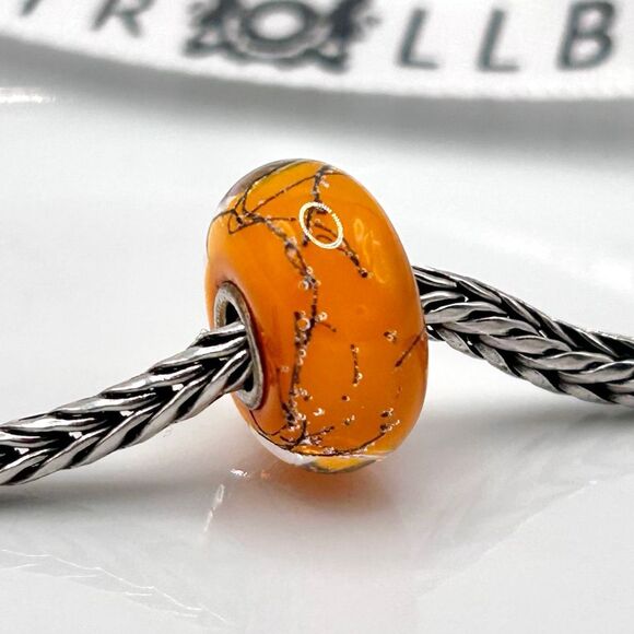 TROLLBEADS Orange Steel LAA 925S NEW Condition | Retired Oldie, Beautiful & Brig - Picture 7 of 8